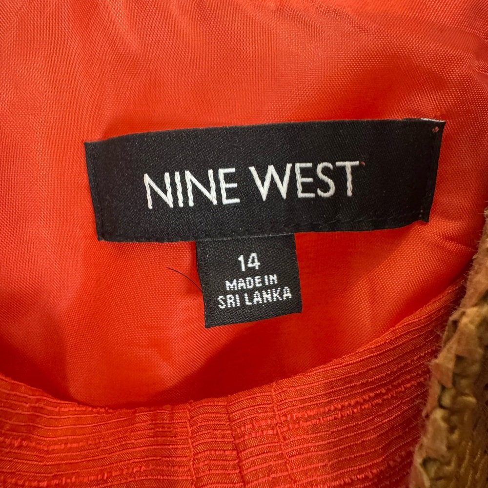 Nine West Coral Fit & Flare Dress Belted Pockets Lined Women's 14 - Picture 4 of 5